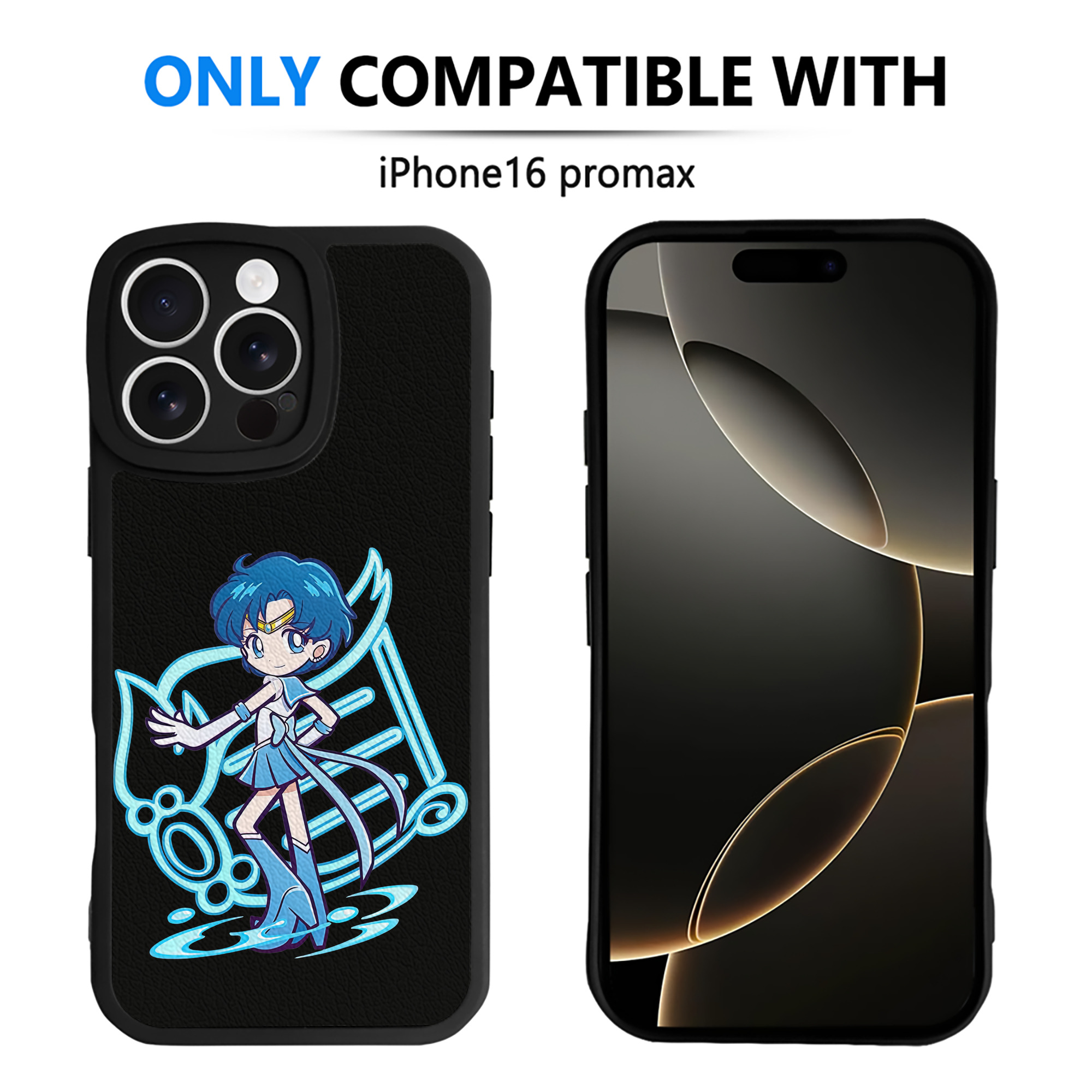 （画像用） 美少女戦士セーラームーン 水野 亜美 みずの あみ Sailor Moon Mizuno Ami 【iPhone 16シリーズ対応】シリコンスマホケース（レザー調） 材質：シリコン